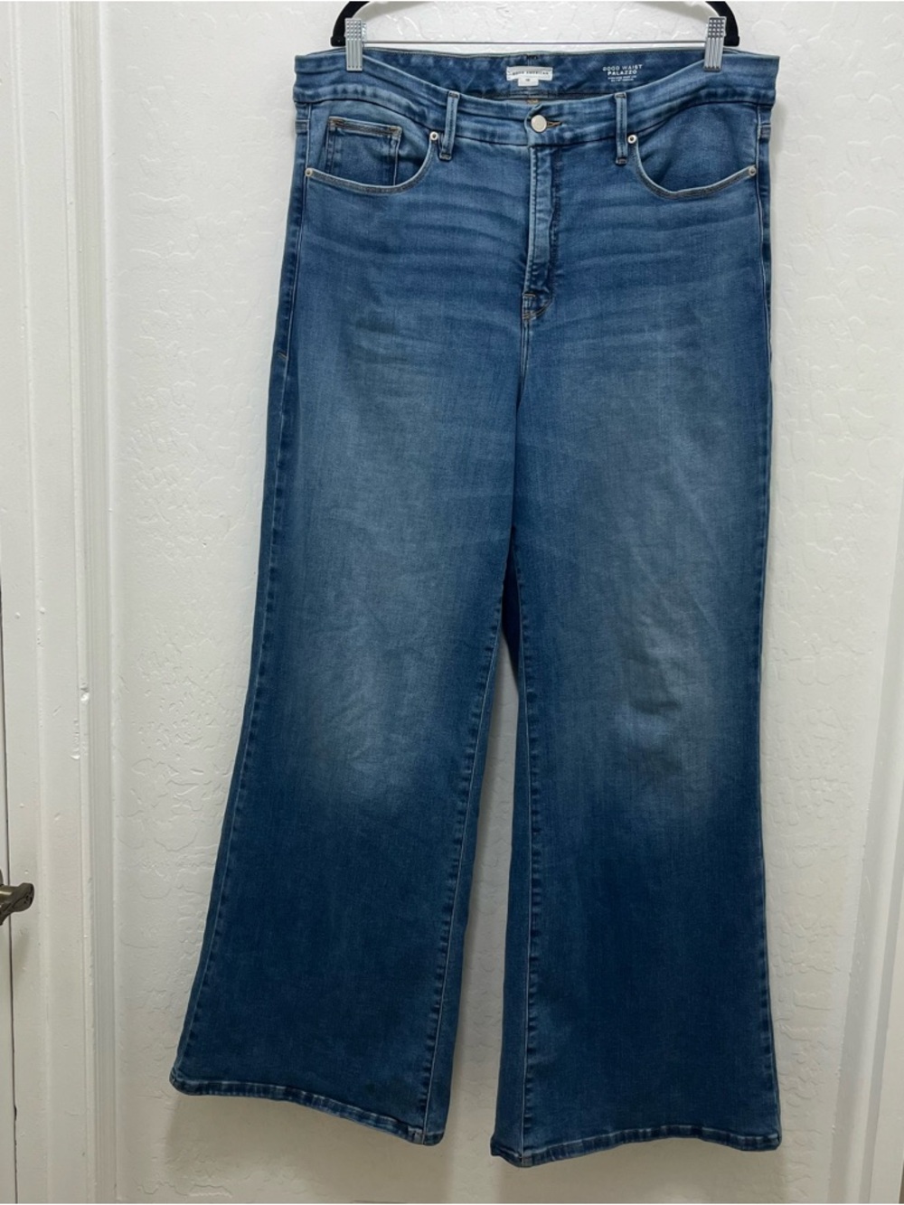 Good American Good Waist Palazzo Jeans Sz 18 Plus Size High-Rise Wide Leg - Picture 2 of 5